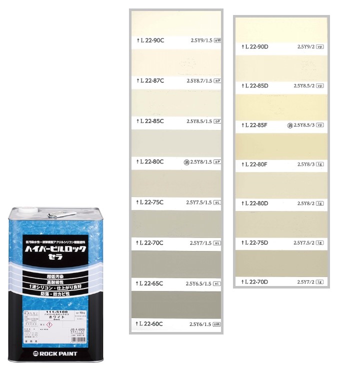 楽天市場】ハイパービルロックセラ 15kg 調色（淡彩）日塗工色