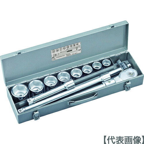 ＴＯＮＥ　ソケットレンチセット　差込角１９．０ｍｍ　１２点セット　６角（200MS）116-2411【ＴＯＮＥ（株）】