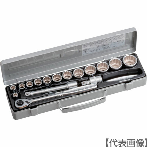 ＴＯＮＥ ソケット鍵仕掛ける 差込角１２．７粍 １７点仕掛ける １２角（１０粍～）（760M）116-5763【ＴＯＮＥ（株）】