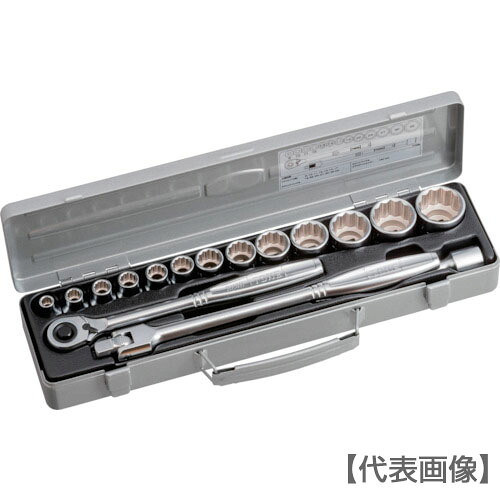 ＴＯＮＥ　ソケットレンチセット　１２角タイプ　差込角１２．７ｍｍ　１６点セット（770M）116-1733【ＴＯＮＥ（株）】