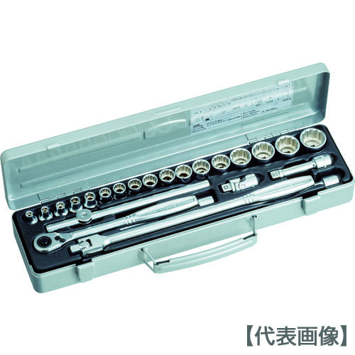 ＴＯＮＥ　ソケットレンチセット　６角１２角タイプ　差込角９．５ｍｍ　２４点セット（CX3172）818-8765【ＴＯＮＥ（株）】 15,848円