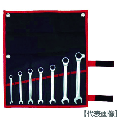 ＴＯＮＥ　クイックラチェットめがねレンチセット　７ｐｃｓ（RMQ700）389-3740【ＴＯＮＥ（株）】｜ペイントオール