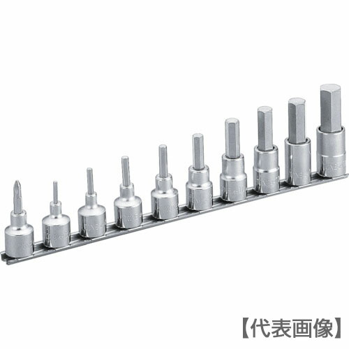 ＴＯＮＥ　ヘキサゴンソケットセット（ホルダー付）　１０ｐｃｓ　差込角１２．７ｍｍ（HH410）369-8467【ＴＯＮＥ（株）】