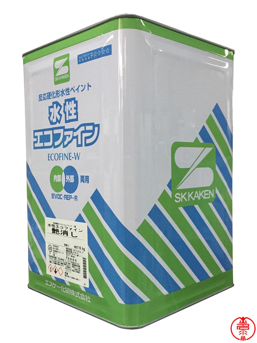 【楽天市場】水性エコファイン 艶消し 16kg SR標準色(白・淡彩)・日本塗料工業会塗料用標準色(淡彩) 反応硬化形低VOC水性塗料 エスケー化研  : ペイントshop エビナ