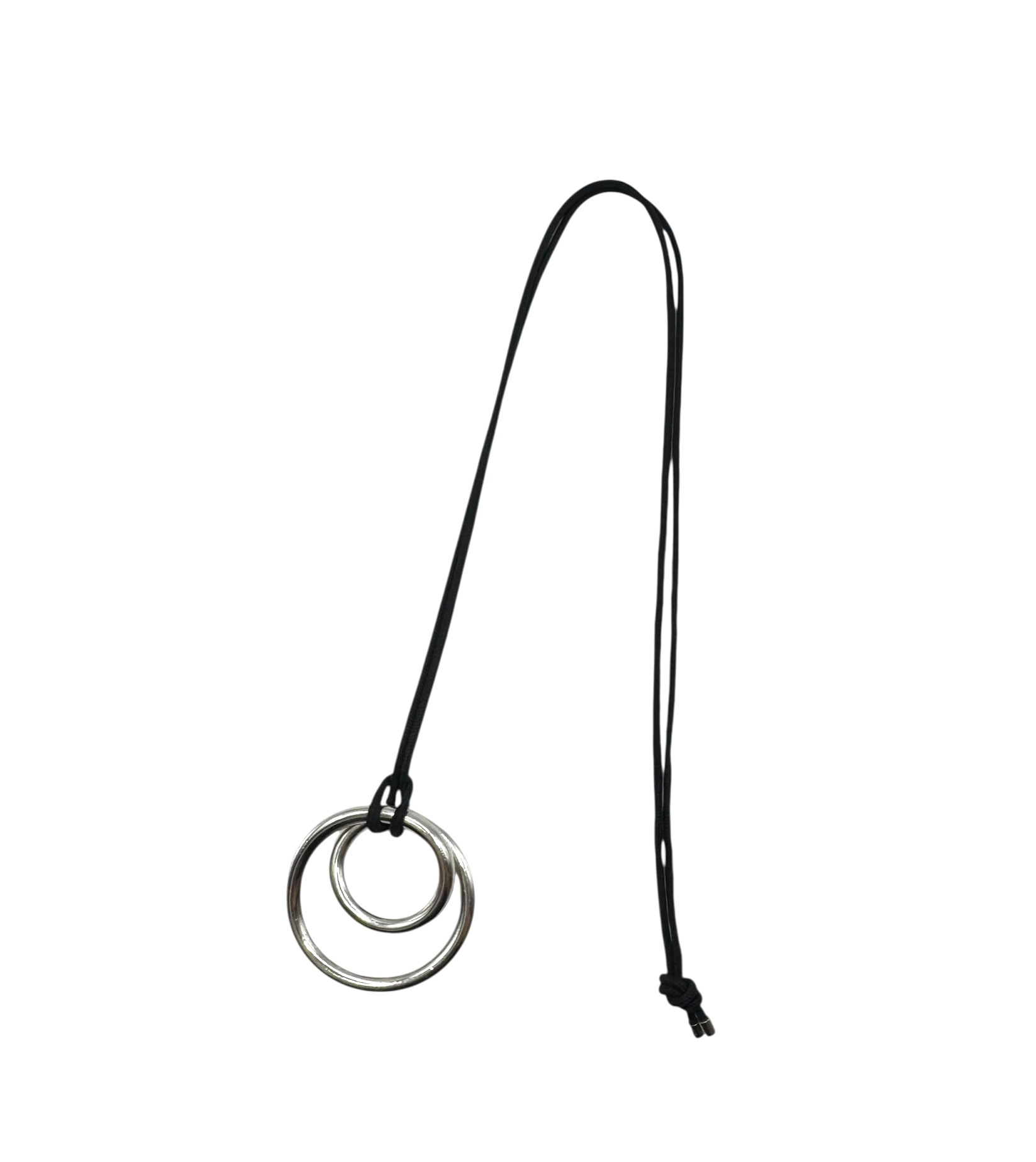 【美品】HERMES エルメス ヴェルティージュ ネックレス ブラック シルク シルバー 925|PELEMELE TOKYO 店