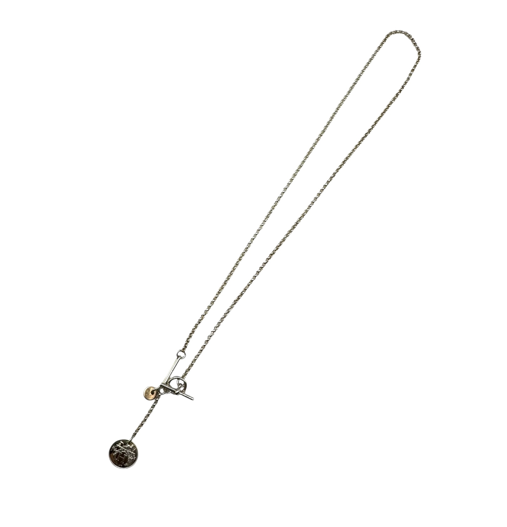 【美品】HERMES エルメス エクスリブリス ネックレス コンビ PG シルバー 750 925