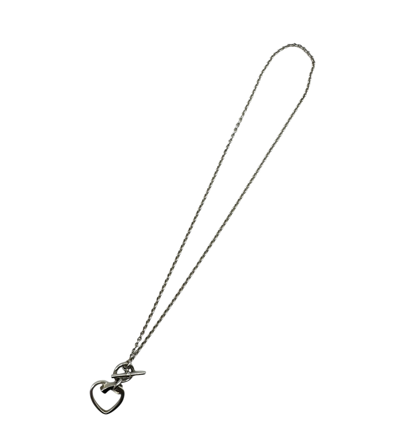【美品】HERMES エルメス アミュレット ハート ネックレス シルバー 925