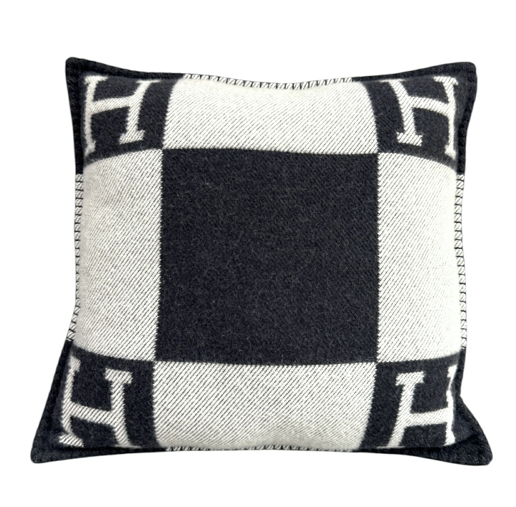 【美品】HERMES エルメス アヴァロン PM クッション ブラック ウール カシミヤ