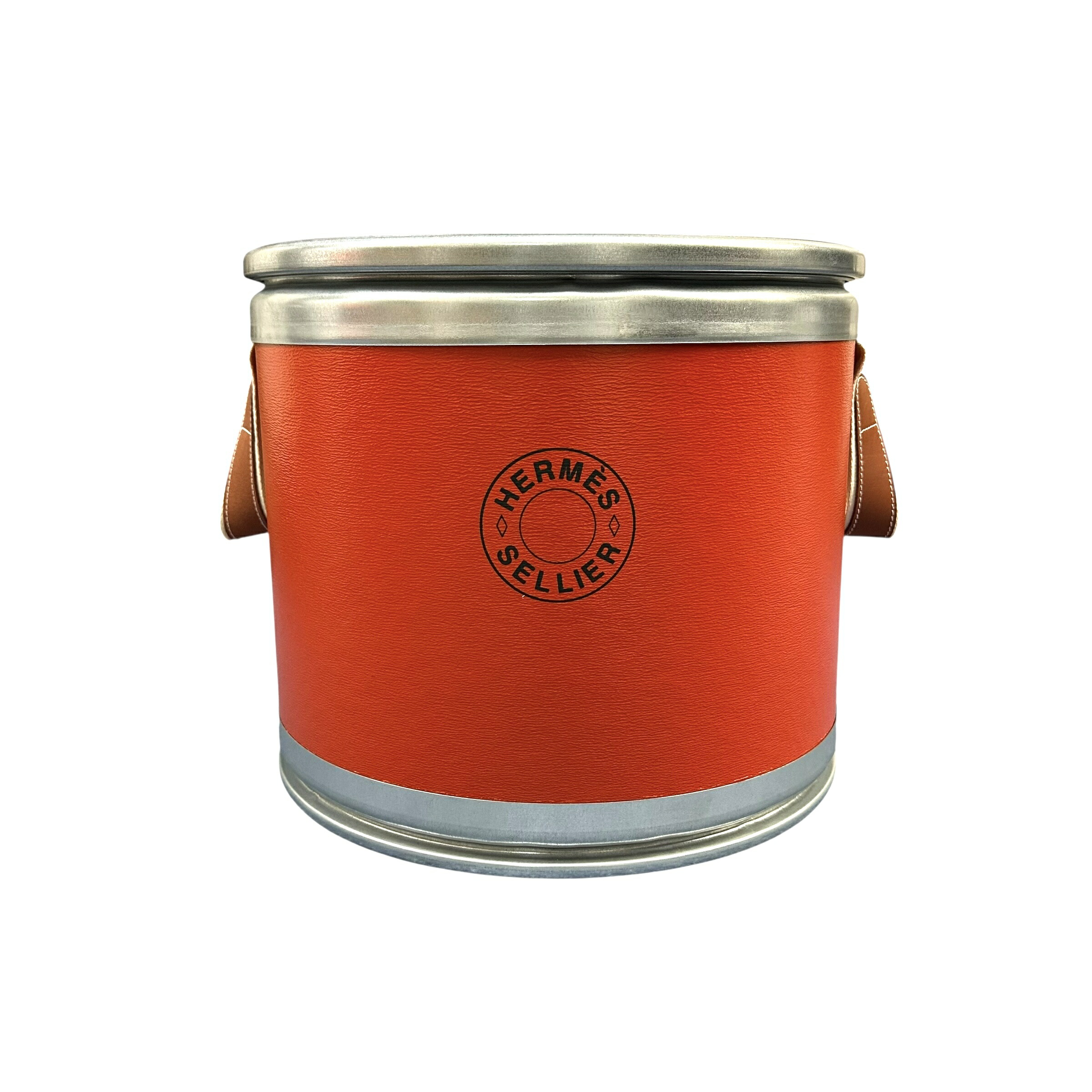 【美品】HERMES エルメス サドルボックス席 スモール ハーネス缶 オレンジ色