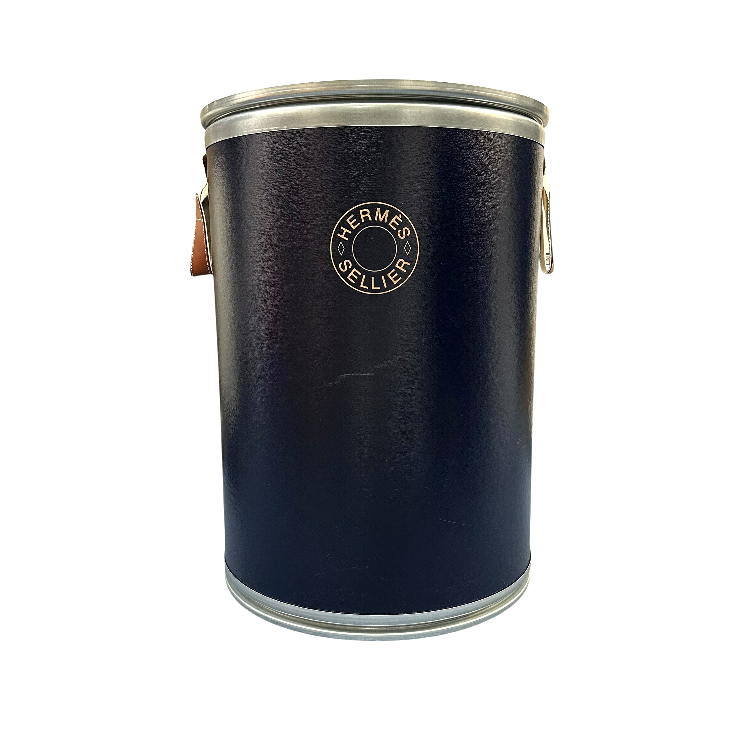 【中古品】HERMES エルメス サドルボックス ラージ 馬具缶 ネイビー|PELEMELE TOKYO 店