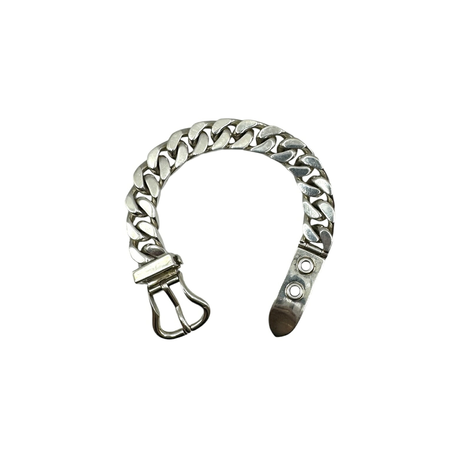 【美品】HERMES エルメス ブックルセリエ GM 腕輪 しろがね色 800
