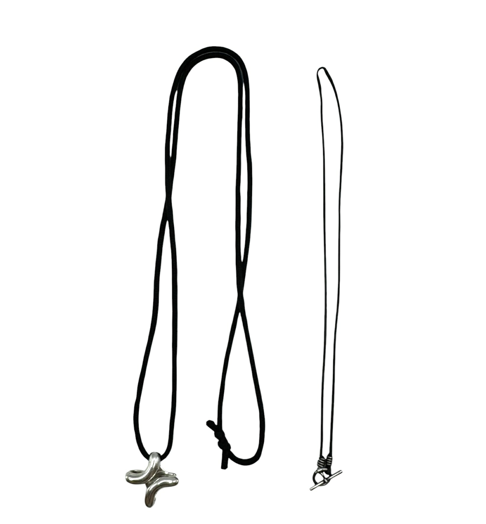 【美品】HERMES エルメス リマ PM ネックレス レッド ブラック シルク シルバー 925|PELEMELE TOKYO 店