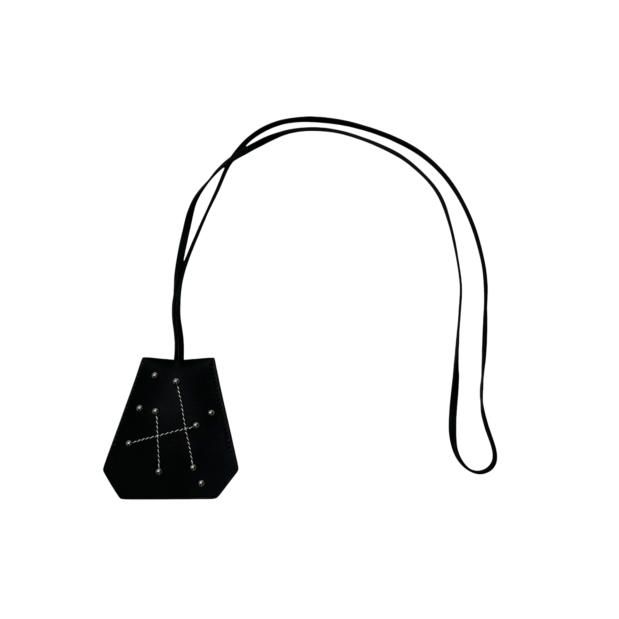 【未当て嵌める】HERMES エルメス クロシェット 星辰 首飾り K目じるし 2025年 子ウシ なめし革 黒いこと