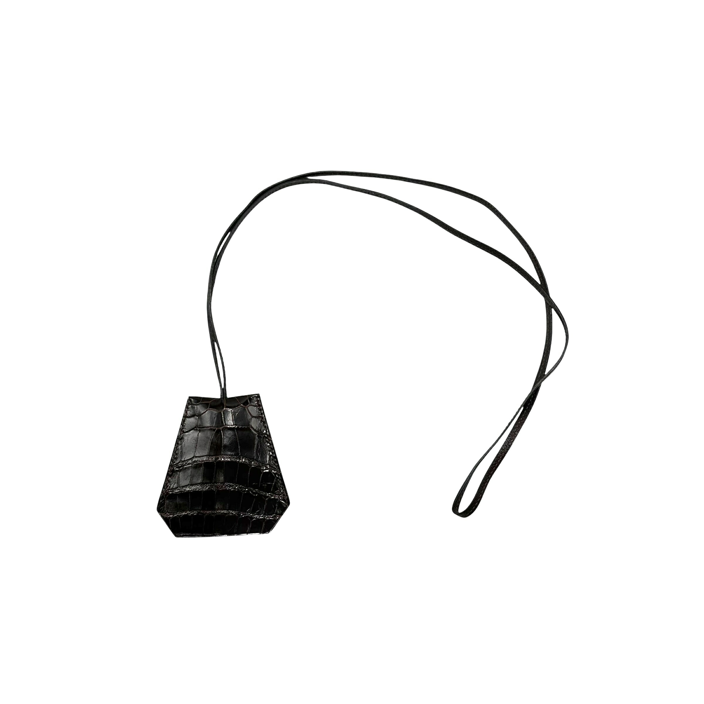 HERMES エルメス プティアッシュ クロコダイル レザー ネックレス HERMES エルメス プティアッシュ クロコダイル レザー