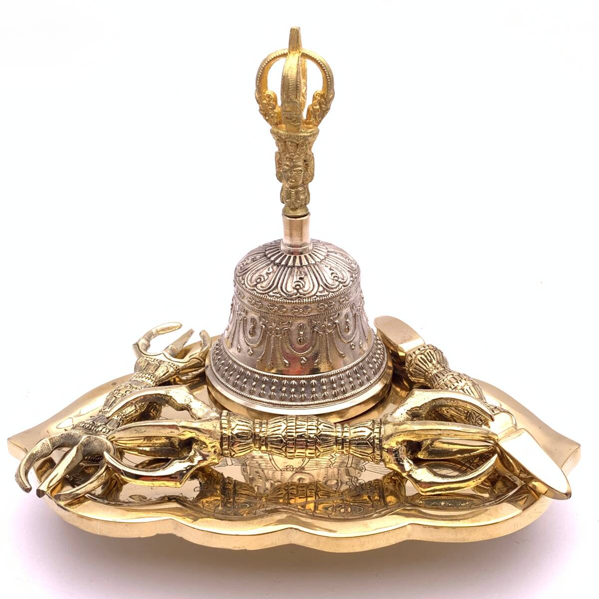 楽天市場】チベット密教法具 ガンター（金剛鈴）＆五鈷杵ー