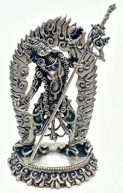 仏教美術　白銅　チベット仏　ヴァジュラパーニ　金剛手菩薩　仏像　V　7735 仏教美術 白銅 チベット仏 ヴァジュラパーニ 金剛手菩薩 仏像 V
