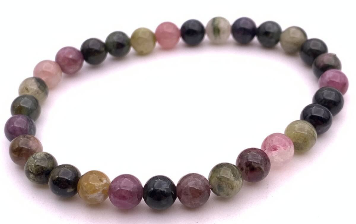 楽天市場】マルチトルマリンブレスレット 6mm玉 天然石 パワーストーン