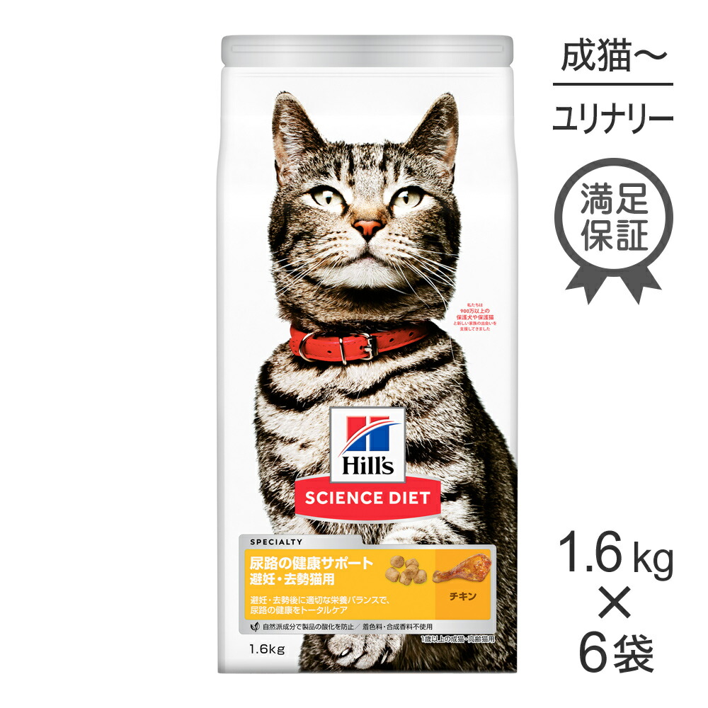 1 6kg 6袋 ヒルズ サイエンスダイエット 尿路の健康サポート 避妊 去勢猫用 1歳以上 成猫 高齢猫用 猫 キャット 正規品 Ice Org Br