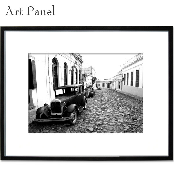 楽天市場】横長 絵画 モノクロ 車 レトロ クラシック モダン ポスター