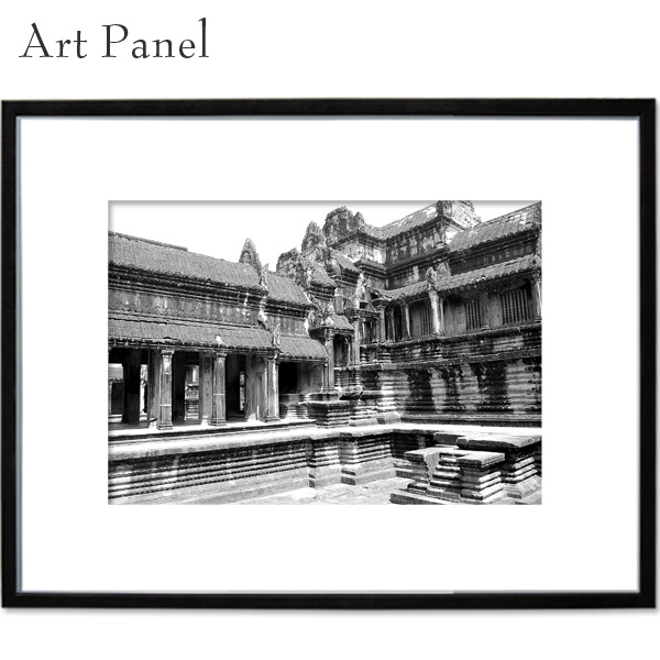 壁面装飾 写真 額装アート アンコール遺跡 アートフレーム 大きい 絵画 風景 景色 飾り モノクロ アートパネル アートポスター モダン 絵 大型 大判｜アートパネル専門店 Pengiiino