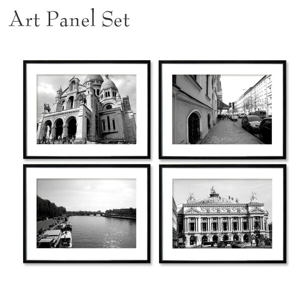 楽天市場】アートパネルセット モノクロ モノトーン 海外 風景