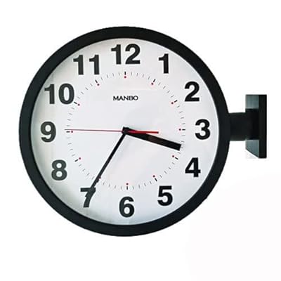 両面電波掛け時計 両面時計 manbo double face wall clock 文字盤の直径37.9cm ブラック おしゃれ両面掛け時計 北欧 時計 インテリア｜ぺんぎんや