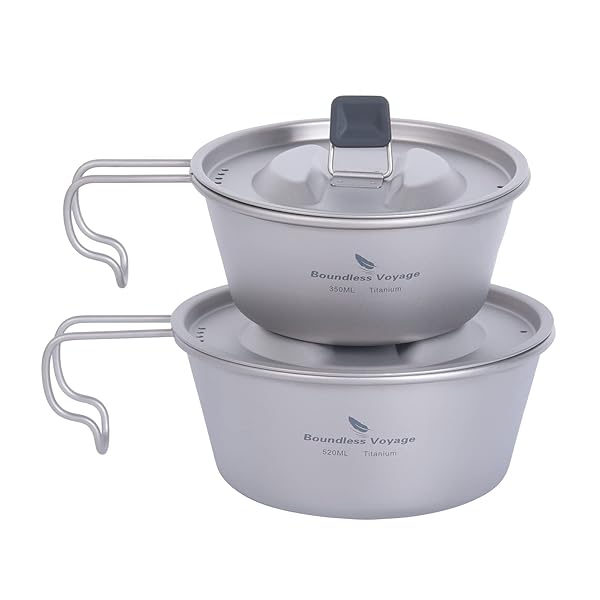 チタン シェラカップ フタ付 目盛り付き添い人 350ml/520ml チタンマグカップ 難民キャンプ 食器 煮炊き物の具 アウトドア-その他-スポーツ・アウトドア