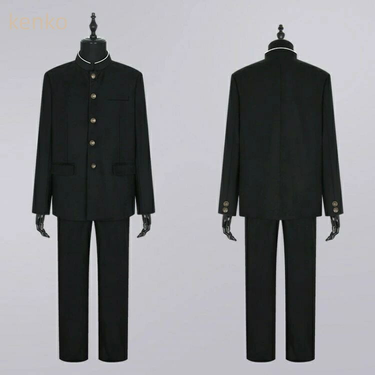 【百貨店SALE】大学生服 上下書き割り 種類兼ね合い 長袖 冬ズボン か細い体型相応う 洗い濯ぎ機丸洗い 全国標準尺度型 詰襟 ラウンド襟 メンズ お坊っちゃん 冬用 黒 無地 大層らしい大きさ