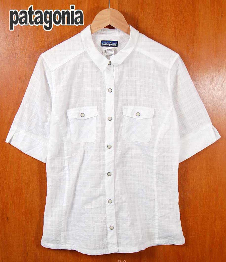80s 白タグ Patagonia チェック プルオーバー コットンシャツ M 90s ポルトガル製 patagoniaパタゴニア 総柄 コットンシャツ M