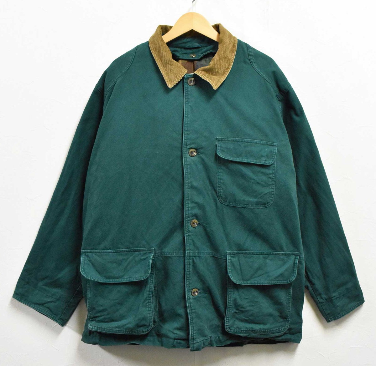 【ビッグサイズ】Eddie Bauer エディーバウアー コットンジャケット ハーフコート ダウンライナー 3WAY グリーン メンズXL相当【中古】▼|古着雑貨ペンギントリッパー