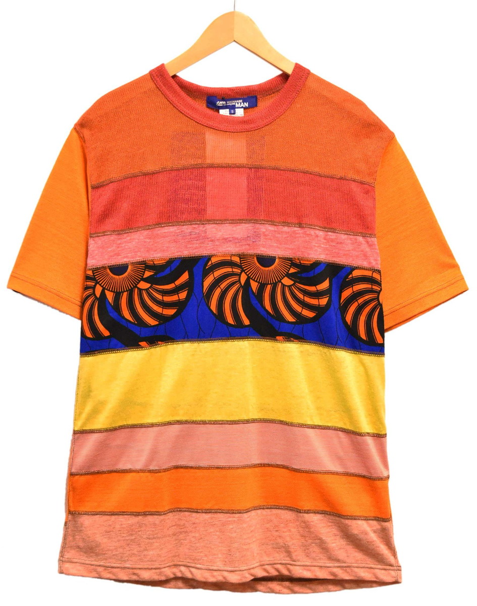 【未使用品】【展示試着品】2015年 日本製 JUNYA WATANABE MAN COMME des GARCONS ジュンヤワタナベ マン コム・デ・ギャルソン 半袖 麻 リネンニット サマーセーター マルチカラー メンズS【新品】▼