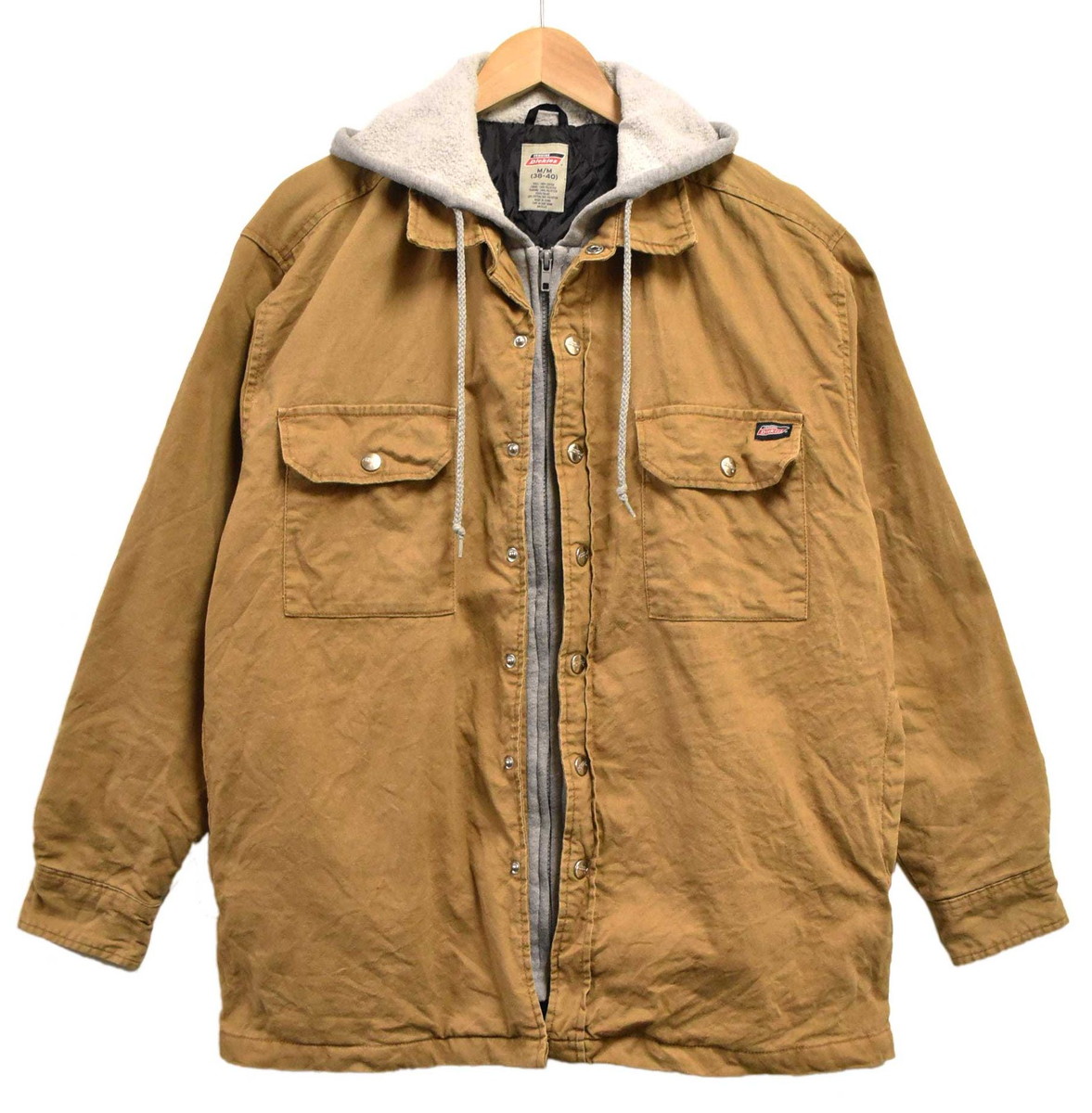90s USA古着○ディッキーズ 企業刺繍 ダックパーカー キャメル メンズXL dickies ディッキーズ ダックジャケット USA製 vintageキャメル