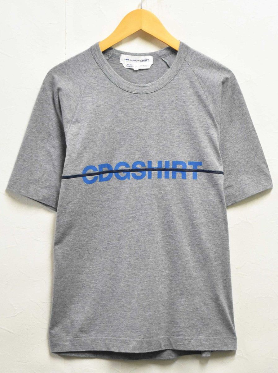 トルコ製 COMME des GARCONS SHIRT コム・デ・ギャルソン シャツ 半袖Tシャツ ヘザーグレー メンズM【中古】▼