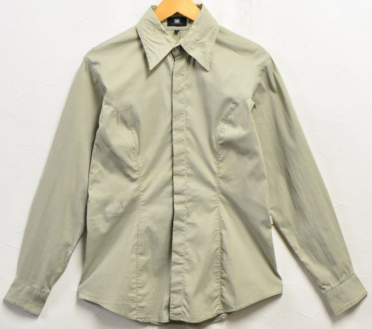 im MIYAKE DESIGN STUDIO ISSEY MIYAKE イッセイ ミヤケ ストレッチ 長袖シャツ ブラウス カーキ系 レディースL【中古】▼