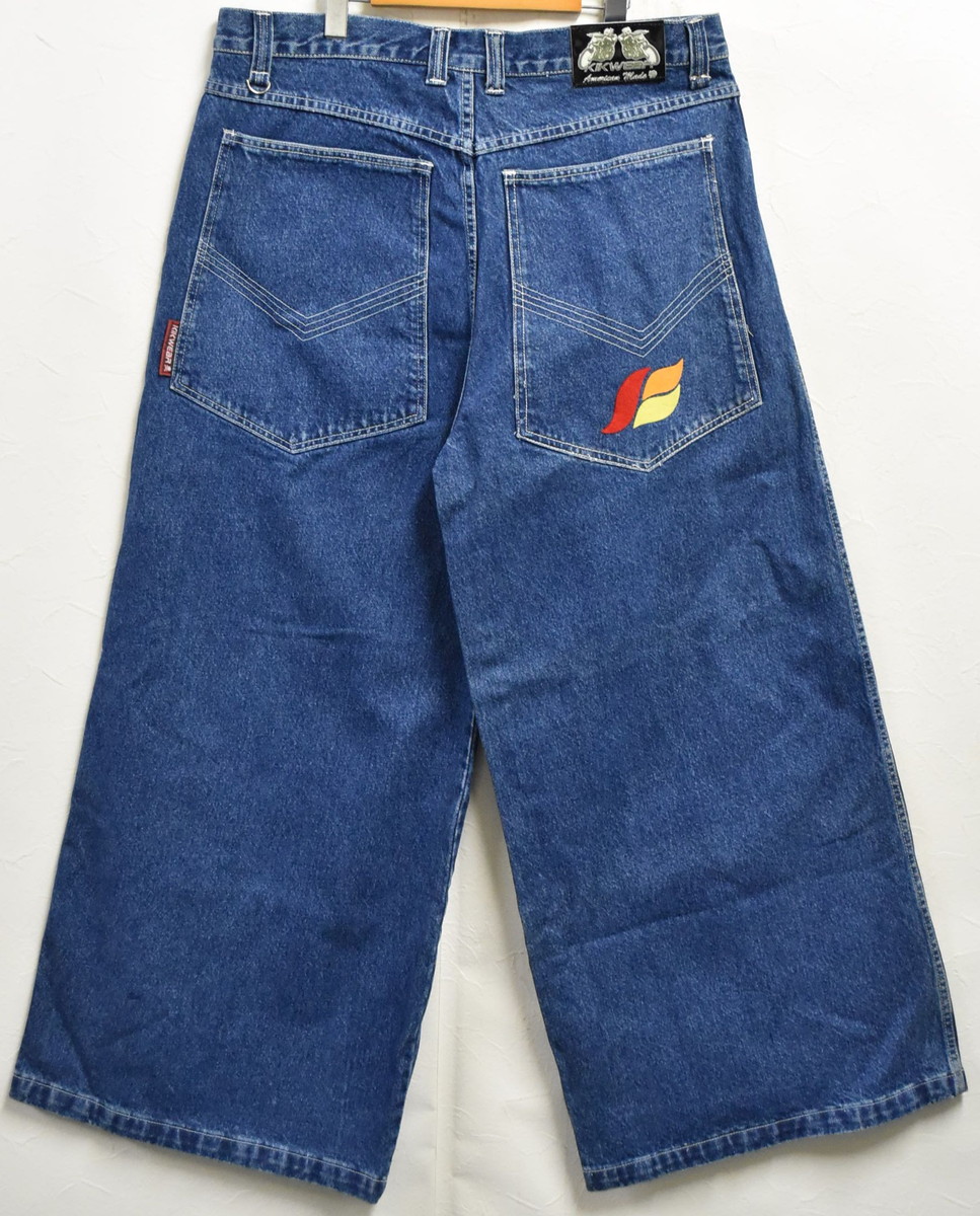 ヴィンテージ 1990年代 KIKWEAR キックウェア デニム スーパーバギーパンツ ワイドパンツ ロングパンツ ブルーデニム W38【中古】■｜古着雑貨ペンギントリッパー