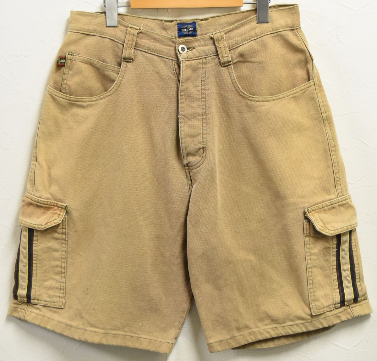 USA製 ヴィンテージ 1990年代 90's 95年 split500 カーゴパンツスタイル ハーフパンツ ショーツ キャメルブラウン系 W32【中古】■|古着雑貨ペンギントリッパー