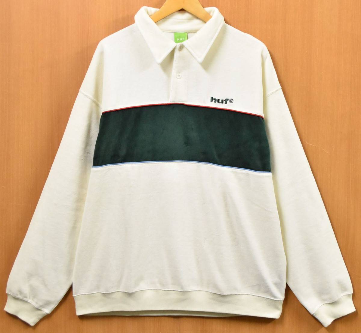 楽天市場】HUF Longden Long Sleeve Polo Shirt Forest XL