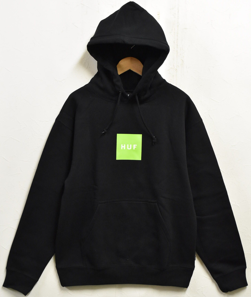 【アウトレット】【未使用品】【展示試着品】HUF ハフ 長袖 プルオーバースウェット パーカ フーディー ブラック メンズS【新品】▼