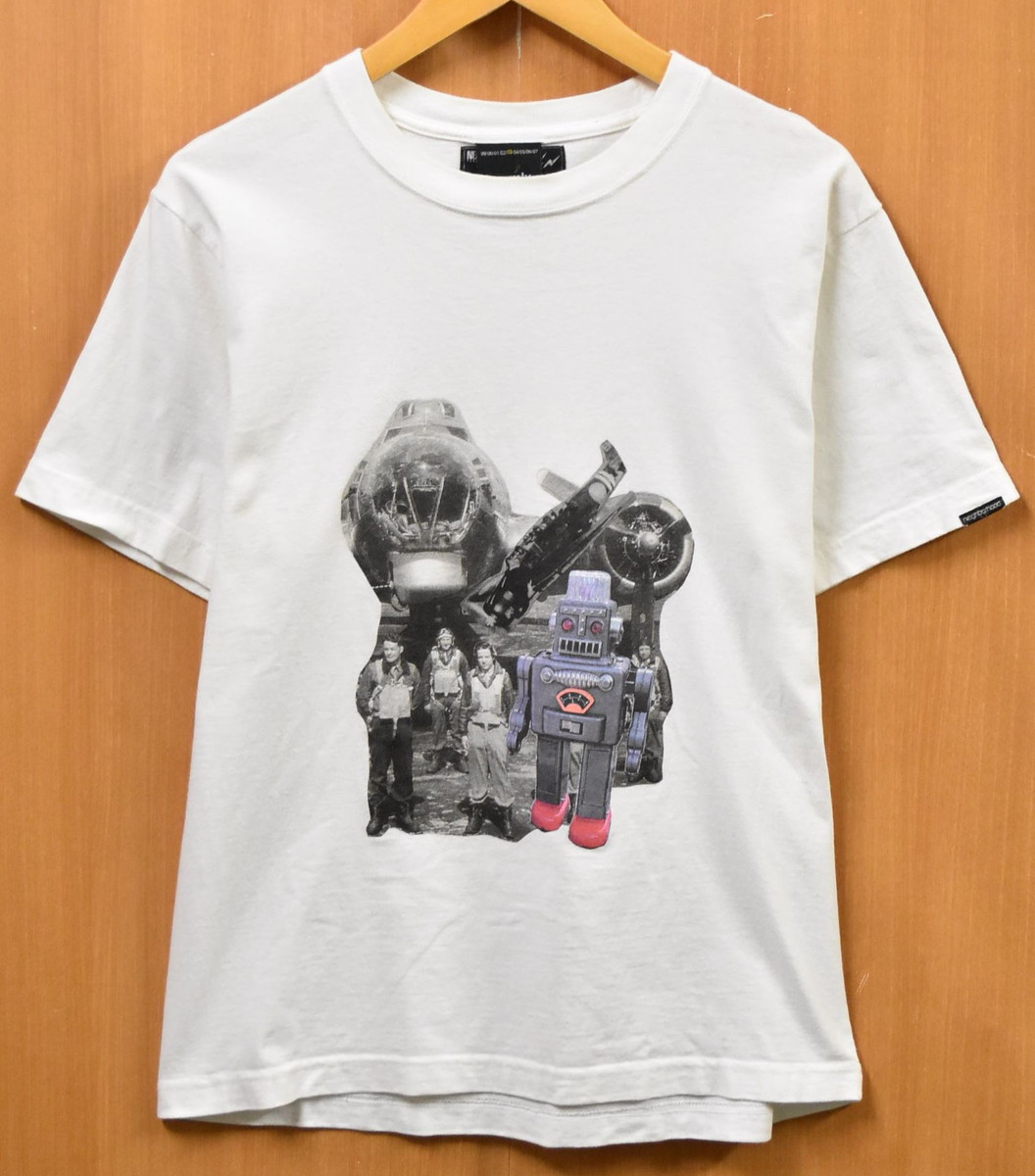 2000年代 NEIGHBORHOOD ネイバーフッド 半袖Tシャツ ホワイト×フォトプリント メンズS【中古】■