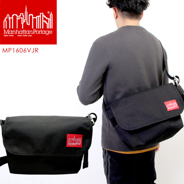 ManhattanPortage マンハッタンポーテージ 1606V-JR VINTAGE MESSENGER BAG ヴィンテージ メッセンジャーバッグ Nylon ナイロン 黒 ブラック バッグ メンズ レディース