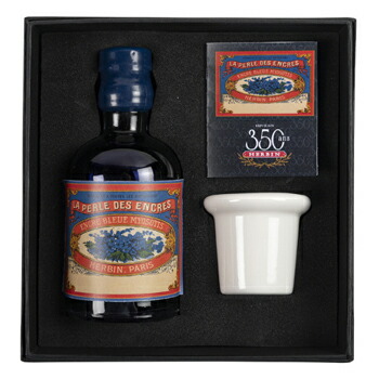 【お買い得品】J.HERBIN エルバン トラディショナルインク 刷り直す付け紙 100ml\u0026インキポット仕掛ける 勿忘草青色 ヘモグロビン27915 文房具・事務用品-筆記具