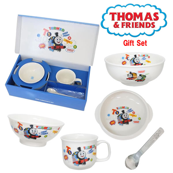【★ラッピング無料★】きかんしゃトーマス GO 子供食器ギフトセット 3405 金正陶器 5点 こども 幼児 子供 キッズ 贈り物 お祝い クリスマス ギフト 食器 おしゃれ 日本製
