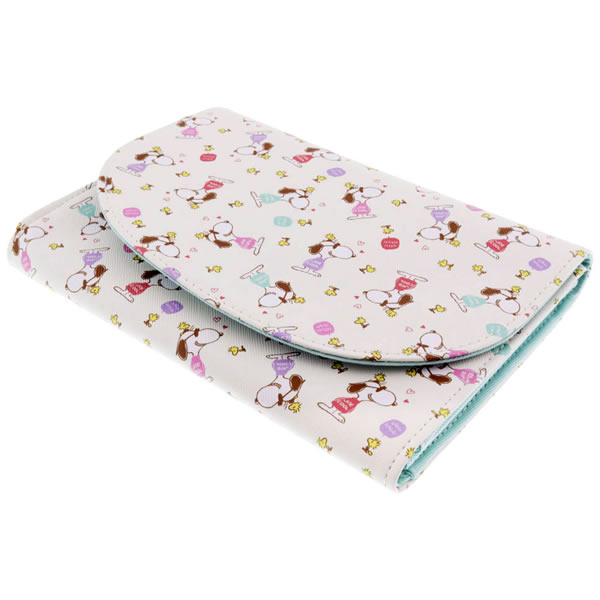 楽天市場 スヌーピー ジャバラ収納ポーチ Glitter With ジョー クール ブルー 7608 サンスター文具 S ペンポート