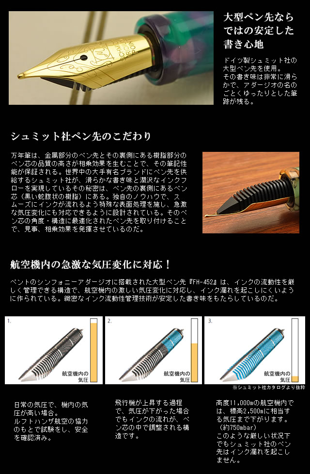 ペンハウス 複合筆記具 万年筆 ボールペンのペンハウス Pent ペント 万年筆 シンフォニー 名入れ 高級 送料無料 アダージオ ローラーボール 全10色 机上製品 オリジナル 高級万年筆 万年筆 デザイン おしゃれ ギフト 名前入り 誕生日 限定 男性 女性 内祝い