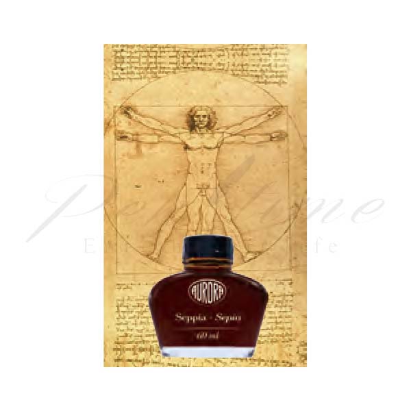 アウロラ　ボトルインク　フラコーニ・アウロラ 100 復刻ボトル (60ml)　カラーインク　１２４　セピア （セピア・暗褐色） ＳＥ＜3800＞【名入れ不可】【ラッピング不可】【ネコポス不可】