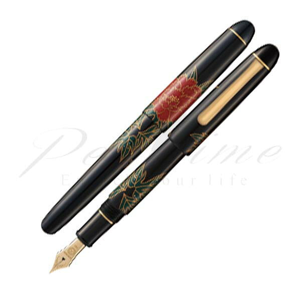アゾン　万年筆　輪島塗 蒔絵 雅風　ＡＸ－８８７１　牡丹　中字のみ ＜100000＞【送料無料】【名入れ不可】【ラッピング無料】【メーカー保証】【ペンタイム】