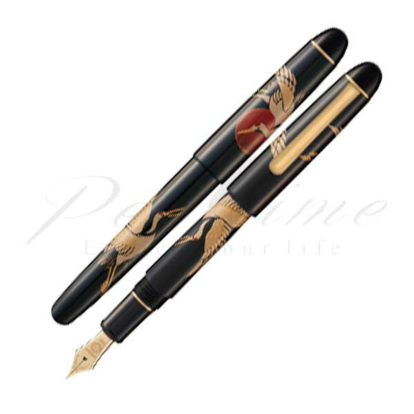 アゾン　万年筆　輪島塗 蒔絵 雅風　ＡＸ－８８７７　鶴　中字のみ ＜100000＞【送料無料】【名入れ不可】【ラッピング無料】【メーカー保証】【ペンタイム】