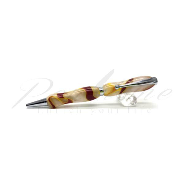 竹内 靖貴 ボールペン Acrylie Pen ＴＭＡ１６００ 流れ白いこと  ｗｈｉｔｅｘｂｒｏｗｎ＜7000＞【名入れ不可】【ラッピング無料】【製造業者引き受ける】【書き込みひと休み】
