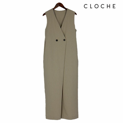 CLOCHE サロペット オールインワン ネイビー 試着のみ CLOCHE（クロッシェ） サロペット フラップポケット ダブル