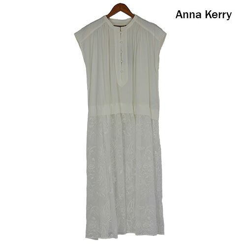 ANNA KERRY（アンナケリー）レースドッキングロングブラウス レースドッキングワンピース レイヤード 裾がレース スカート部分がレース